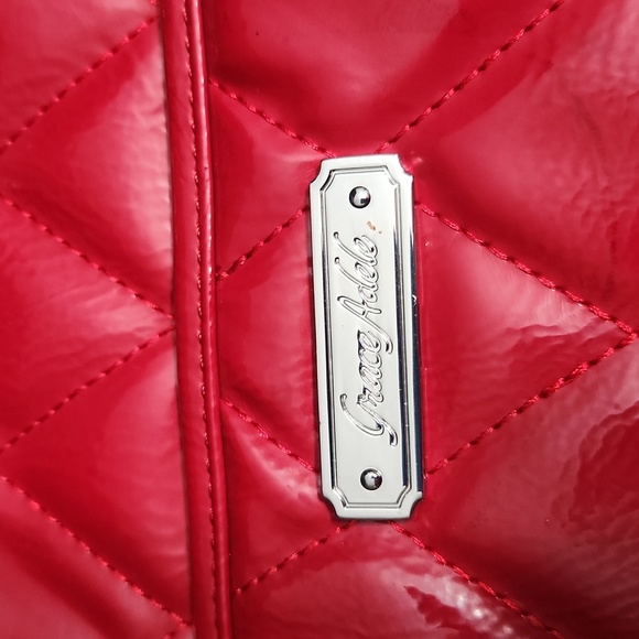 Grace Adele Red Quilted Shoulder Bag w/ Chain Strap - Picture 2 of 10